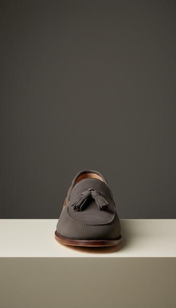 Charcoal Suede Tassel Loafer