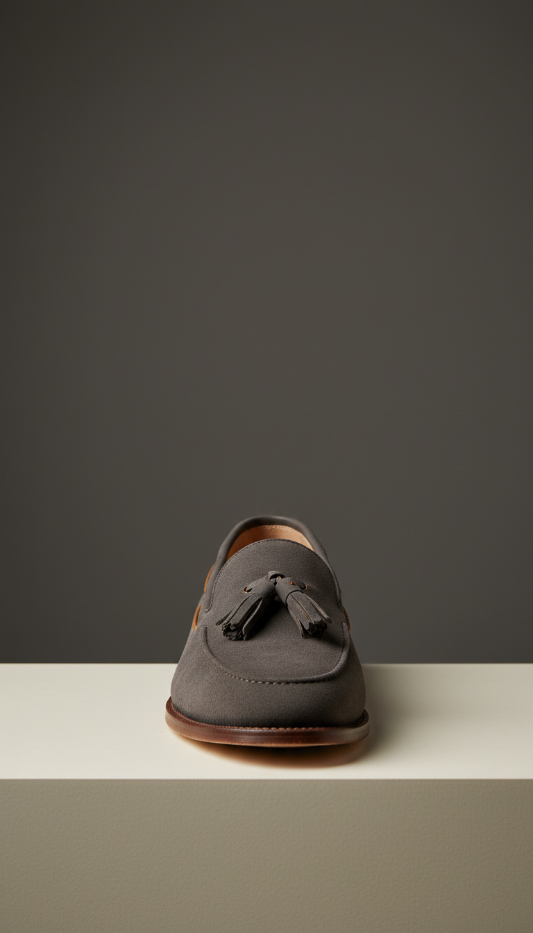 Charcoal Suede Tassel Loafer
