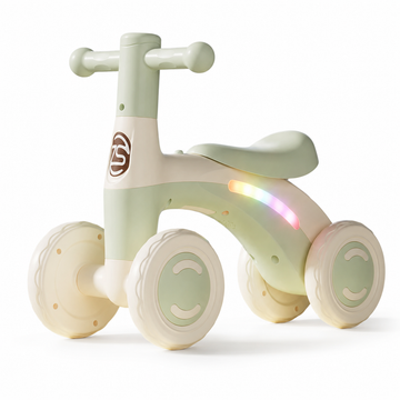 4-Wheel Toddler Balance Bike with Lights & Music