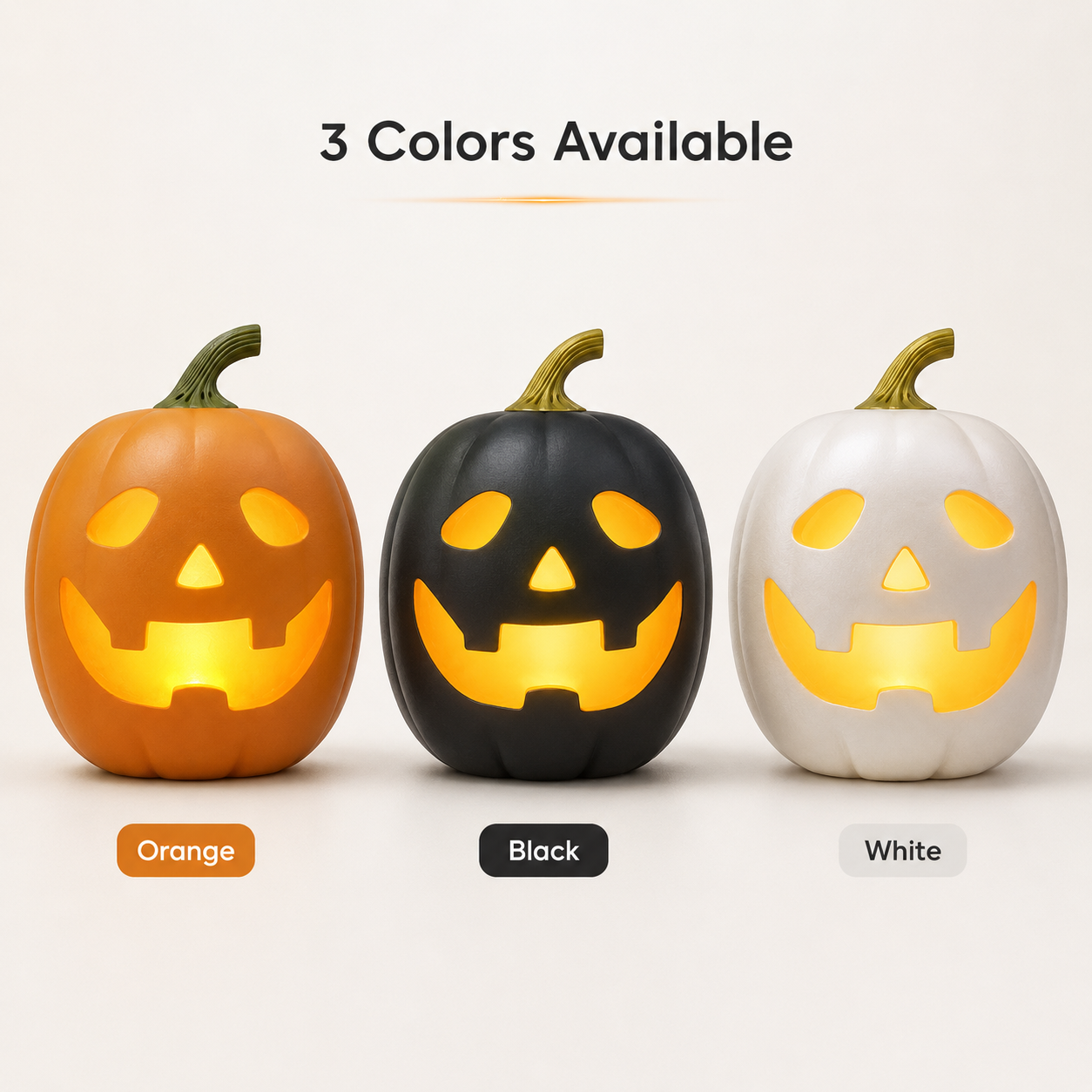 Orange black and white animated Halloween pumpkins