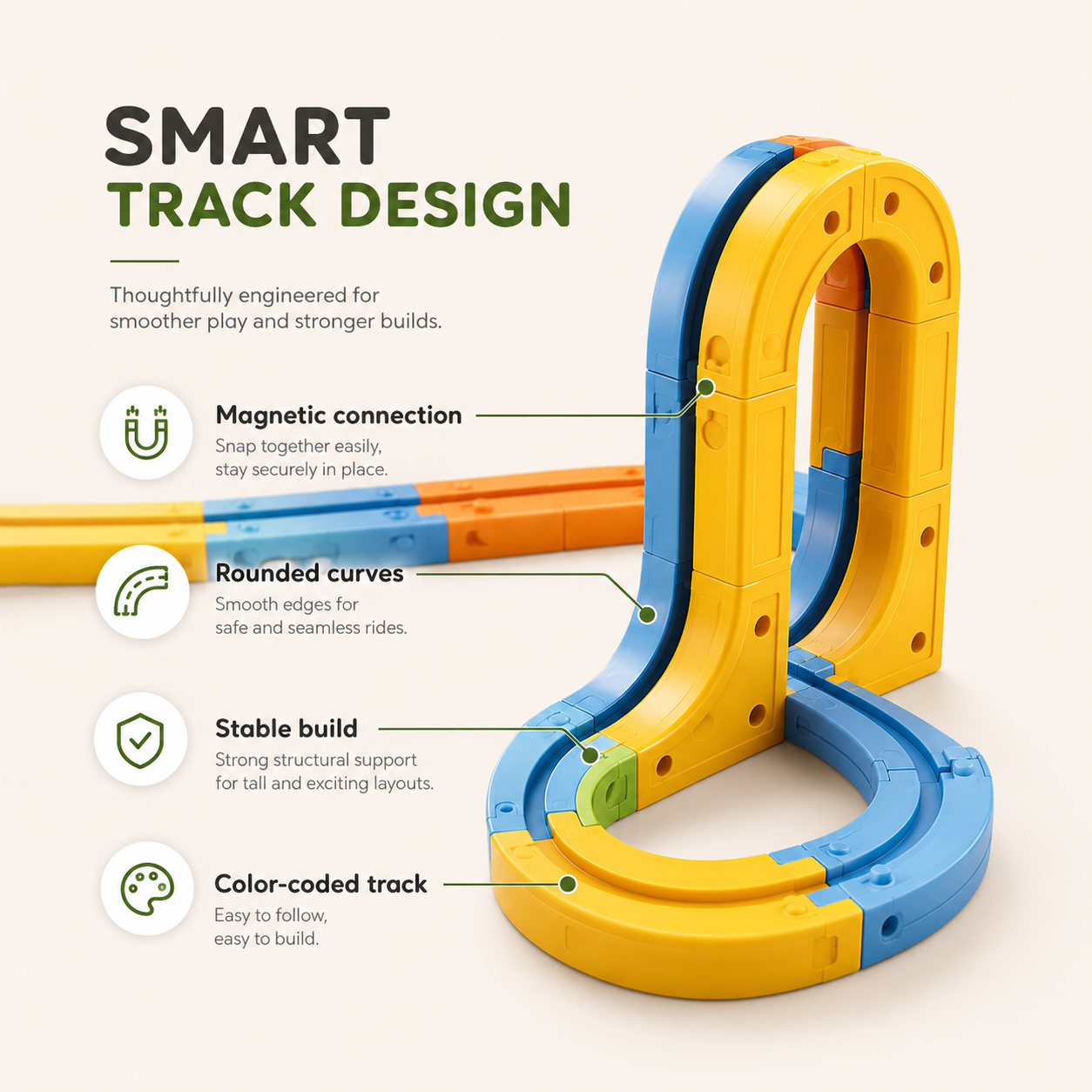 Easy magnetic track assembly