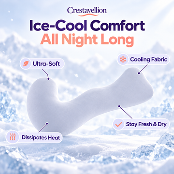Crestavellion Ergonomic Full Body Pillow – 4-Point Support Cooling Pillow for Side Sleepers