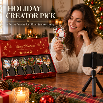Christmas Wine Glass Gift Set – 6-Piece Festive Holiday Collection