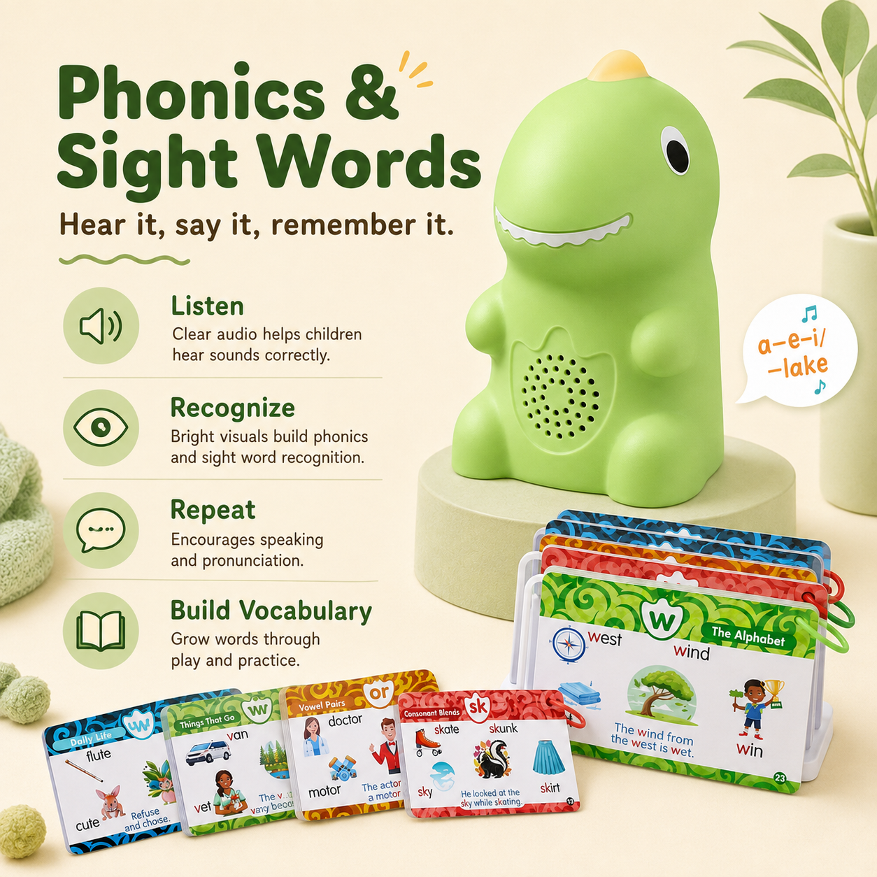 Phonics and sight words educational toy