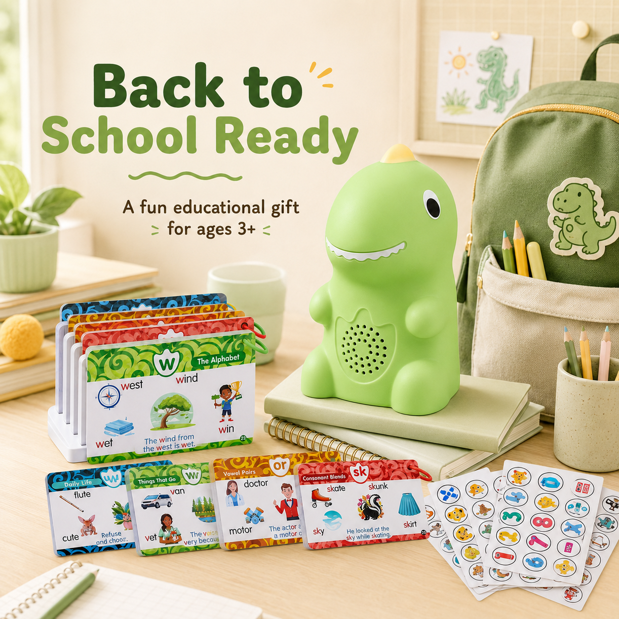 Back to school educational dinosaur learning toy